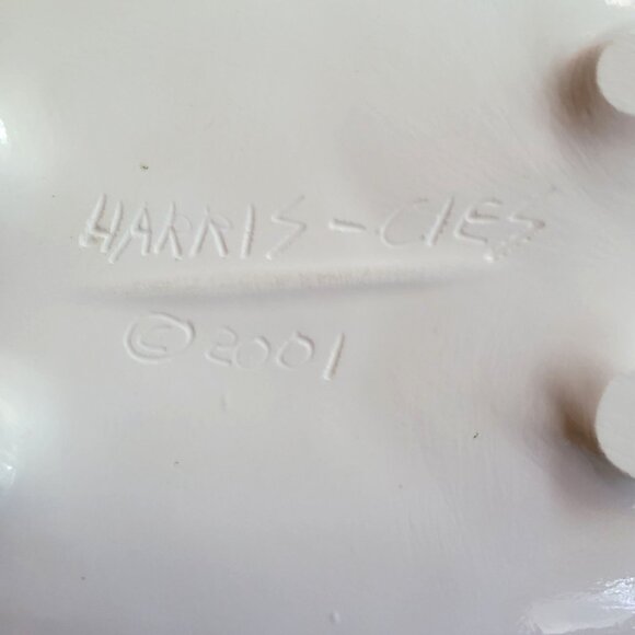 Pottery Harris Cies 2001 Tray 13 1/2'' Modern Abstract Art Studio Signed Flaws - Picture 7 of 11
